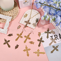84Pcs 6 Styles Alloy Chandelier Component Links & Pendants Findings Kits for Rosary Bead Jewelry Making&nbsp;FIND-CA0010-60