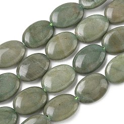 天然石マレーシアジェイドビーズ連売り  染め  フラットオーバル  ダークシーグリーン  18x13x5mm  穴：1mm  約10~11個/連  7.28''~7.87''（18.5~20センチメートル）&nbsp;G-K292-C17-13X18MM