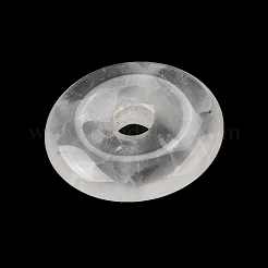 天然石クオーツクリスタルペンダント  ロッククリスタルドーナツ/円周率ディスクチャーム  29.5~30.5x7.5~8mm  穴：6.3~6.5mm&nbsp;G-F820-13A-06