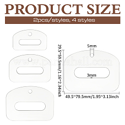 アクリルベルト溝キルティングテンプレート  長方形  透明  29.5~59.5x49.5~79.5x3mm  穴：5mm  4個/セット&nbsp;DIY-BC0013-99