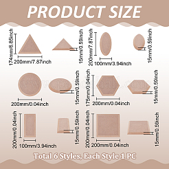 6Pcs MDF Wood Ceramic Clay Craft Mold Set&nbsp;DIY-WH0349-400A