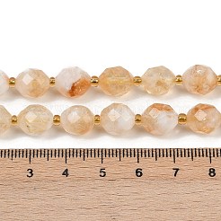 天然シトリン（加熱）ビーズ連売り  多面カット  オーバル  シードビーズで  9x10mm  穴：1.2mm  約32個/連  15.75''（40センチメートル）&nbsp;G-N342-149I-22