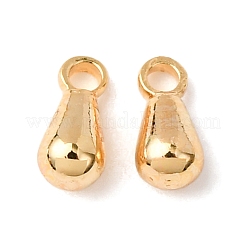 真鍮製チャーム  アジャスターチェーンドロップ  ティアドロップ  18KGP本金メッキ  6x3mm  穴：1mm&nbsp;KK-T032-044G