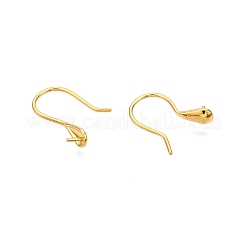 925スターリングシルバーピアスフック  耳ワイヤー  24KGP本金メッキ  15x3.5mm  ピン：0.8mm&nbsp;STER-N016-24G