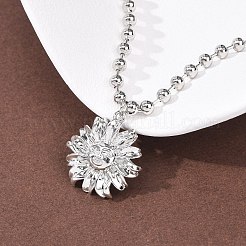 Brass Flower Pendant Ball Chain Necklaces&nbsp;NJEW-D348-01P