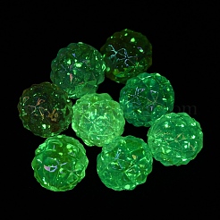 UVメッキ蓄光アクリルビーズ  キラキラビーズ  暗闇で光る  虹色のパイナップル  ミックスカラー  15.5x15x14mm  穴：2.8mm&nbsp;MACR-D024-22