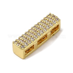 真鍮ビーズ  カドミウムフリー＆鉛フリー  クリアキュービックジルコニア  文字I  20.5x5x5mm  穴：4.5x2.5mm&nbsp;KK-D098-04I-G