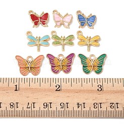 18個9スタイルアロイエナメルペンダント  蝶＆トンボ  ミックスカラー  13~14.5x13.5~18x2~3mm  穴：1.8~2mm  2個/スタイル&nbsp;ENAM-FP0002-52