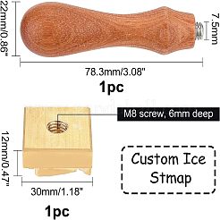 3Pcs 3 Style Golden Brass Stamp Head&nbsp;DIY-OC0007-83