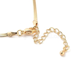 Brass Flat Snake Chain Necklaces for Women&nbsp;NJEW-Q344-04G
