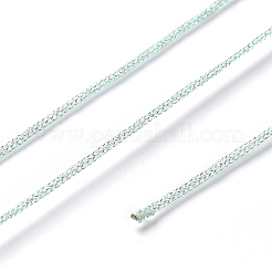 100mのポリエステル編みコード  ペット用プラスチックとメタリック糸を使用  ラウンド  アクアマリン  1mm  約109.36ヤード（100m）/ロール&nbsp;OCOR-A010-03A