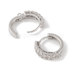 Brass with Cubic Zirconia Hoop Earrings Finding&nbsp;KK-Q822-02P