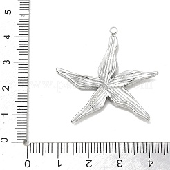 304ステンレスペンダント  質感のあるヒトデのチャーム  ステンレス鋼色  37x35.5x2.5mm  穴：2mm&nbsp;LS-SA-CBA18B1-01P