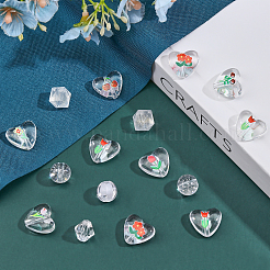 178Pcs 12 Style Transparent Acrylic Beads&nbsp;TACR-CA0001-19