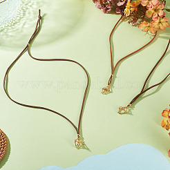 3Pcs Faux Suede Macrame Pouch  Pendant Necklaces&nbsp;NJEW-TAC0051-01