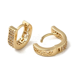 Brass Micro Pave Cubic Zirconia Hoop Earring&nbsp;EJEW-L271-21KCG-02