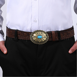 1Pc Oval with Flower Pattern Alloy Buckles&nbsp;FIND-CL0002-52B