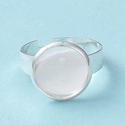 Adjustable 201 Stainless Steel Finger Rings Components&nbsp;STAS-G187-01S-12mm