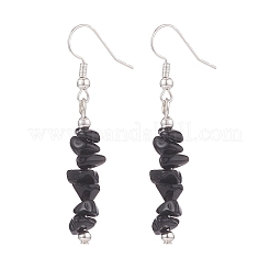 Natural Obsidian Chips Beaded Jewelry Set&nbsp;X-SJEW-JS01232-01