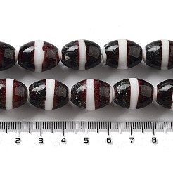 手作りのネパールランプワークビーズ  バレル  ココナッツブラウン  19x14mm  穴：2mm  約36個/連  26.38''（67センチメートル）&nbsp;LAMP-Z008-06F