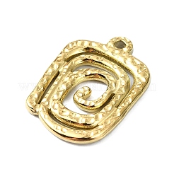 イオンプレーティング（IP）304ステンレスペンダント  18KGP本金メッキ  長方形  23x16x2mm  穴：1.5mm&nbsp;STAS-B058-10G-02