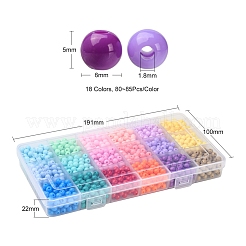 18 Colors Opaque Acrylic Beads&nbsp;DIY-YW0005-37