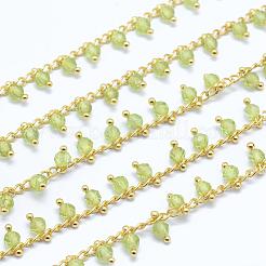 Natural Peridot Handmade Beaded Chains&nbsp;CHC-P003-11L