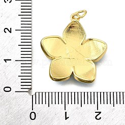 真鍮製エナメルペンダント  花のチャーム  丸カン付き  鉛フリー＆カドミウムフリー  長持ちメッキ  ゴールドカラー  ラックめっき  持続的なメッキ  パールピンク  23x21x3mm  穴：3mm&nbsp;KK-V011-29G-D