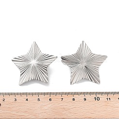 変色しない304ステンレススチールスタッドピアス金具  スター  41.5x41.5mm  穴：3mm  ピン：10x0.5mm&nbsp;X-STAS-P357-01D-P