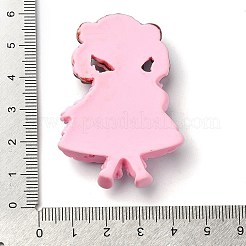 漫画の女の子の不透明樹脂デコデンカボション  人形  ピンク  53.5x37x11mm&nbsp;RESI-S392-01A-05