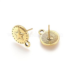 Tibetan Style Stud Earring Findings&nbsp;TIBE-A22174-AG-FF