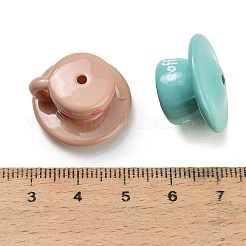 不透明なアクリルビーズ  コーヒー  ミックスカラー  14x22x22mm  穴：2mm&nbsp;AC-CBADA7D-08