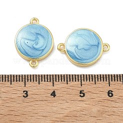 真鍮エナメルフラットラウンドリンクコネクタチャーム  18KGP本金メッキ  カドミウムフリー＆鉛フリー  ラックめっき  長持ちメッキ  ミックスカラー  19x14x3mm  穴：1.4mm&nbsp;KK-D229-06G