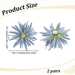 2 Pairs Flower Cloth & Plastic Shoe Buckle Clips&nbsp;AJEW-HY0003-42B