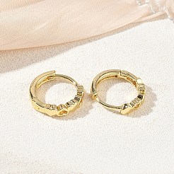 真鍮製フープピアス  ハート  カドミウムフリー＆鉛フリー  ラックめっき  長持ちメッキ  18KGP本金メッキ  14x15.5x3.5mm&nbsp;KK-CBA30C7-16G