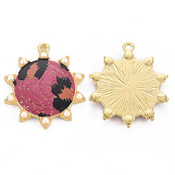 Rack Plating Printed Alloy Pendants&nbsp;ENAM-Q445-010D-NR