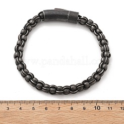 304ステンレススチールリンクチェーンブレスレット女性男性用  イオンプレーティング（ip）  アンティークシルバー  9-1/8インチ（23.2cm）&nbsp;BJEW-A031-04C-AS