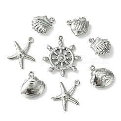 60Pcs 5 Styles Stainless Steel Charms&nbsp;STAS-FS0001-46