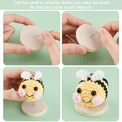 12Pcs 4 Styles Flat Round Wooden Doll Stands Display Holder&nbsp;DIY-GA0007-28