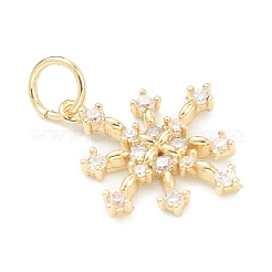 Brass Clear Cubic Zirconia Pendants&nbsp;ZIRC-B010-28G