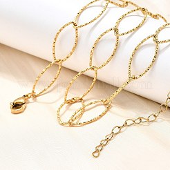 Ion Plating(IP) 304 Stainless Steel Horse Eye Link Chain Necklace for Men Women&nbsp;STAS-B039-02G