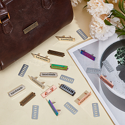 24Pcs 6 Colors Rectangle Alloy Handmade Label Tags&nbsp;FIND-GF0009-16