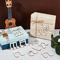 100Pcs Musical Note Unfinished Wood Cutouts&nbsp;WOOD-WH0025-95
