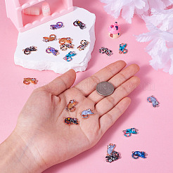 20本2色合金ペンダント  猫の形  ミックスカラー  10x17x2mm  穴：1.6mm  10個/色&nbsp;FIND-TA0004-48