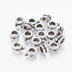 合金ヨーロピアンビーズ  カドミウムフリー＆鉛フリー  アンティークシルバー  12x8x4mm  穴：5mm&nbsp;MPDL-AD42934-AS-LF