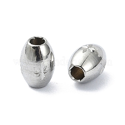 変色しにくい316ステンレススチールビーズ  星と楕円  ステンレス鋼色  7x5mm  穴：2mm&nbsp;STAS-H191-06P