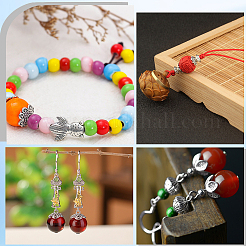 チベットスタイルの合金製フラワービーズキャップ240個、8つのスタイル  アンティークシルバー  6~13x3~8.5mm  穴：1~2mm  30個/スタイル&nbsp;FIND-SP0001-66