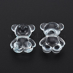 透明なアクリルビーズ  水平穴  クマ  ライトブルー  18.5x15.5x11mm  穴：2.5mm  約320個/500g&nbsp;MACR-S373-80-B05