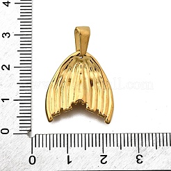 304ステンレスペンダント  ゴールドカラー  テール  21.5x19.5x3.5mm  穴：7.5x3.5mm&nbsp;STAS-Q360-05C-G