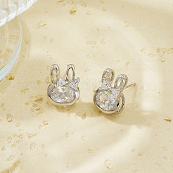 Mini Rabbit Brass Stud Earrings&nbsp;ZL6900